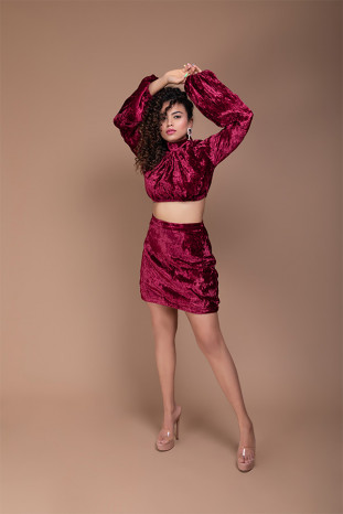 On my mind velvet Skirt