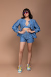 Bikers Chic Bomber Jacket With Bralette